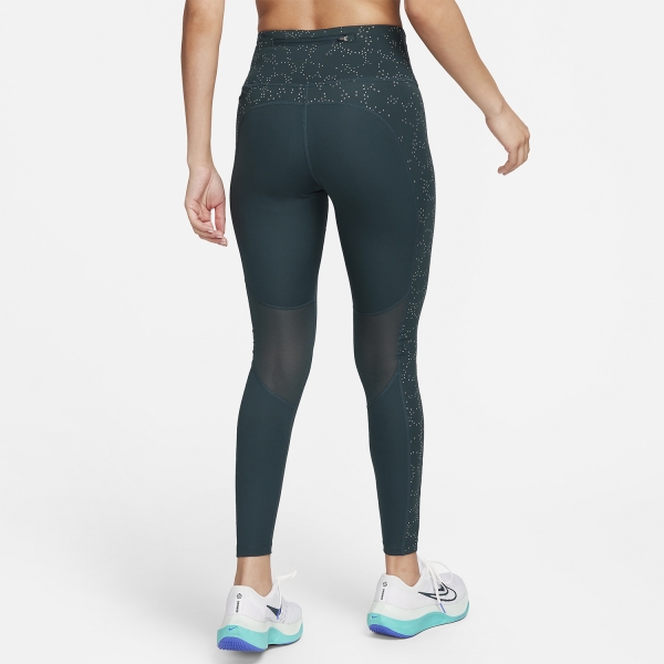 Nike Dri-FIT  Fast 7/8 Tights - Deep Jungle/Reflective Silver