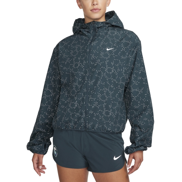 Women's Running Jacket Nike Nike DriFIT Logo Jacket  Deep Jungle/Reflective Silver  Deep Jungle/Reflective Silver 