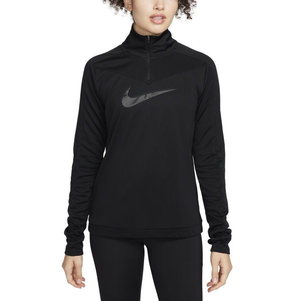 Women's Running Shirt Nike Nike DriFIT Swoosh Pacer Shirt  Black/Cool Grey  Black/Cool Grey 