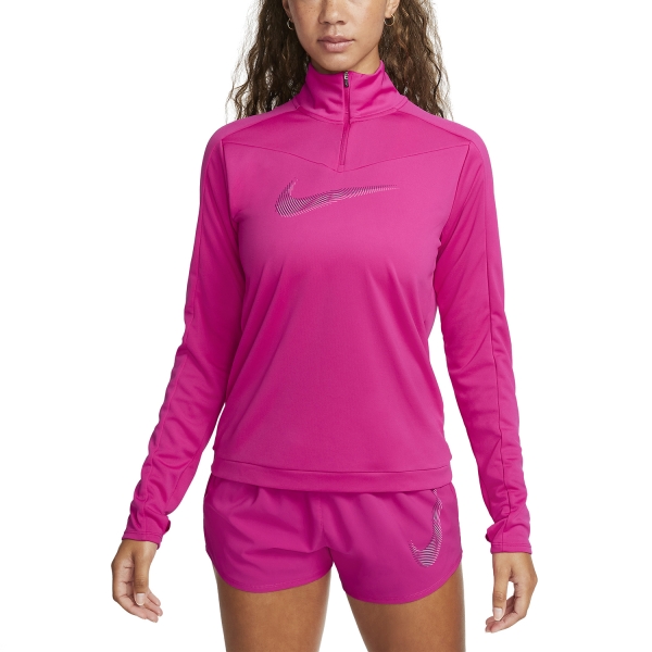 Camisa y Sudadera Fitness y Training Mujer Nike DriFIT Swoosh Pacer Camisa  Fireberry/Purple Ink FB4687615