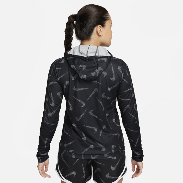 Nike Dri-FIT Swoosh Printed Pacer Shirt - Black/Reflective Silver