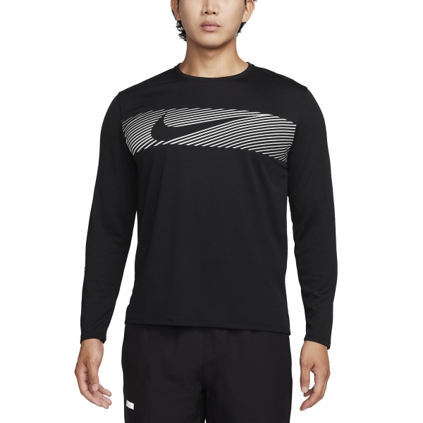 Men's Running Shirt Nike Miler Flash Shirt  Black/Reflective Silver FB8552010