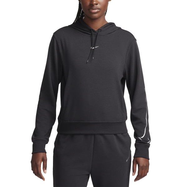 Women's Fitness & Training Shirt and Hoodie Nike Nike Pro DriFIT One Hoodie  Black/Metallic Silver  Black/Metallic Silver 