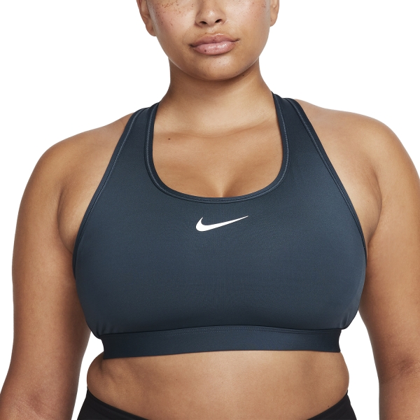 Women's Sports Bra Nike Nike Swoosh DriFIT Sports Bra  Deep Jungle/White  Deep Jungle/White 