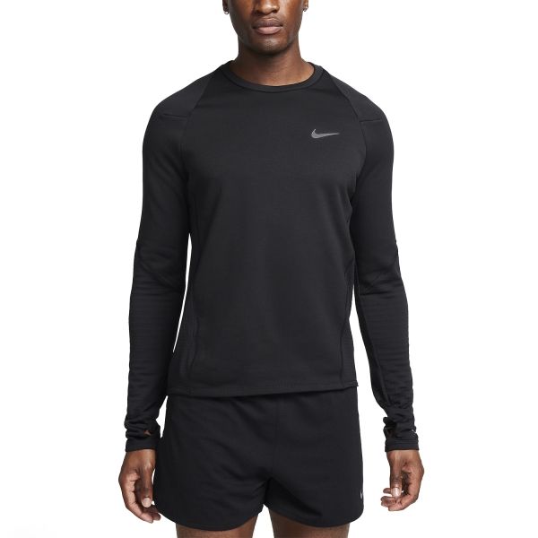 Men's Running Shirt Nike ThermaFIT Crew Shirt  Black/Reflective Silver FB8567010