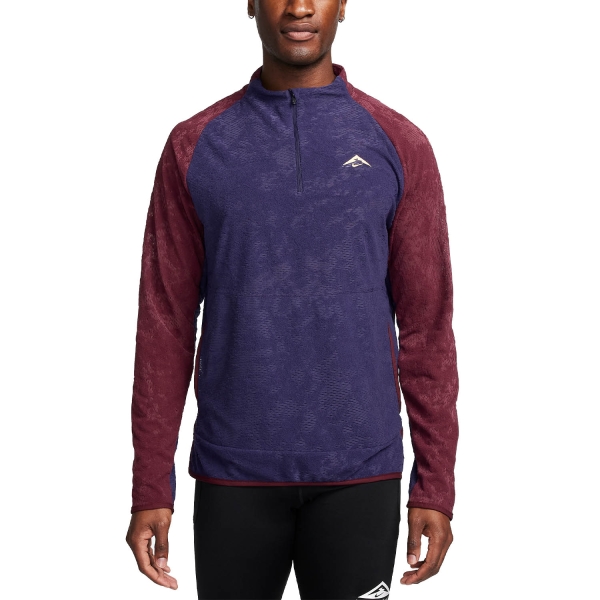 Men's Running Shirt Nike Nike Trail Shirt  Purple Ink/Night Maroon/Melon Tint  Purple Ink/Night Maroon/Melon Tint 
