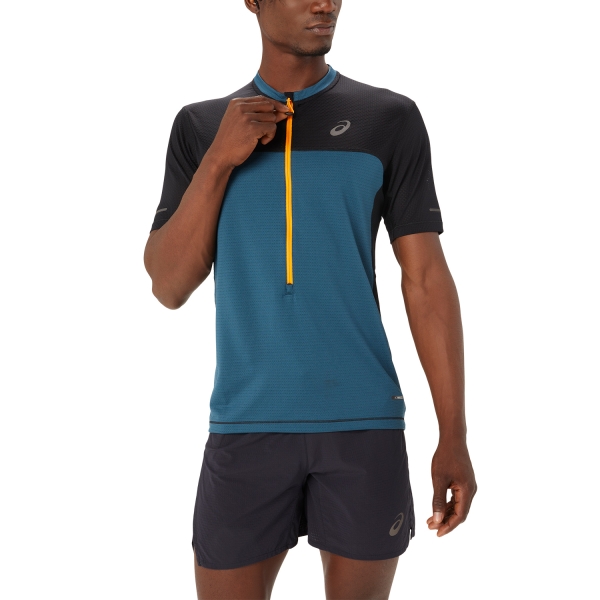 Men's Running T-Shirt Asics Fujitrail TShirt  Magnetic Blue/Performance Black 2011C729401