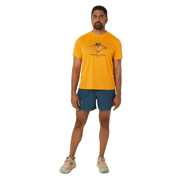 Asics Fujitrail Logo T-Shirt - Fellow Yellow/Lichen Green/Graphite Grey