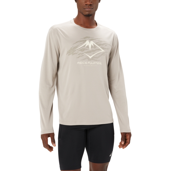 Men's Running Shirt Asics Fujitrail Logo Shirt  Moonrock/Mantle Green/Oatmeal 2011C987250