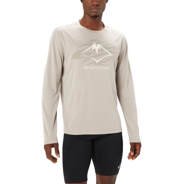 Maglia Running Uomo Asics Fujitrail Logo Maglia  Moonrock/Mantle Green/Oatmeal 2011C987250