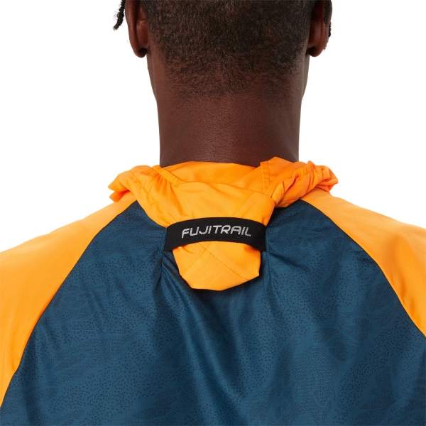 Asics Fujitrail Windbreaker Chaqueta - Fellow Yellow/Magnetic Blue