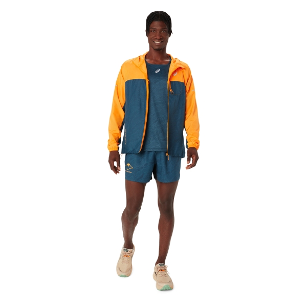 Asics Fujitrail Windbreaker Chaqueta - Fellow Yellow/Magnetic Blue