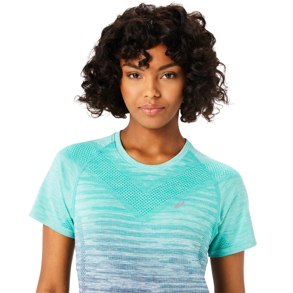 Asics Seamless T-Shirt - Aurora Green/Blue Expanse