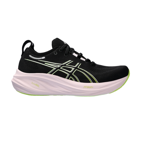 Women's Neutral Running Shoes Asics Gel Nimbus 26  Black/Neon Lime 1012B601004
