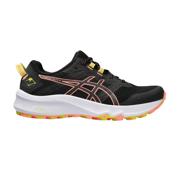 Women's Trail Running Shoes Asics Trabuco Terra 2  Black/Sun Coral 1012B427002