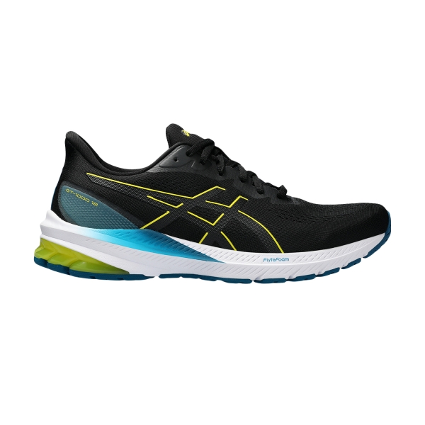 Men's Structured Running Shoes Asics GT 1000 12  Black/Bright Yellow 1011B631005