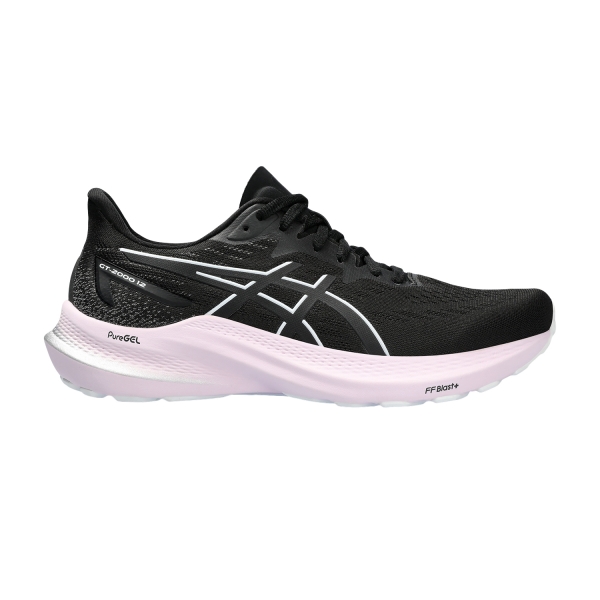 Woman's Structured Running Shoes Asics GT 2000 12  Black/White 1012B506004