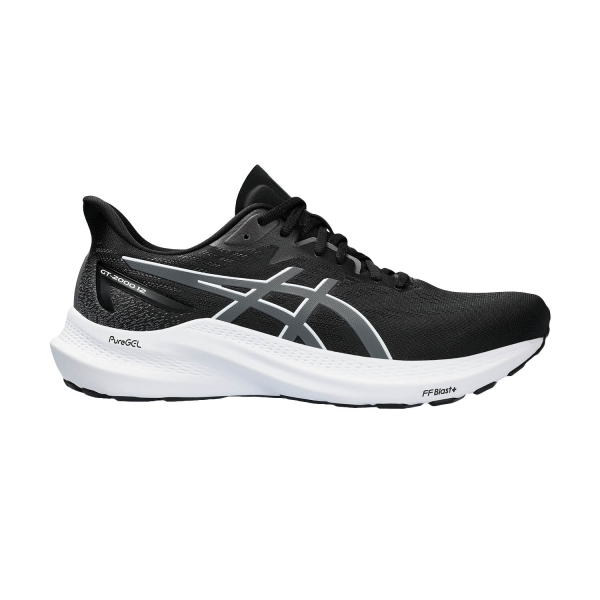 Men's Structured Running Shoes Asics GT 2000 12  Black/Carrier Grey 1011B691002