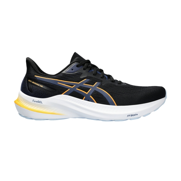 Men's Structured Running Shoes Asics GT 2000 12  Black/Fellow Yellow 1011B691005