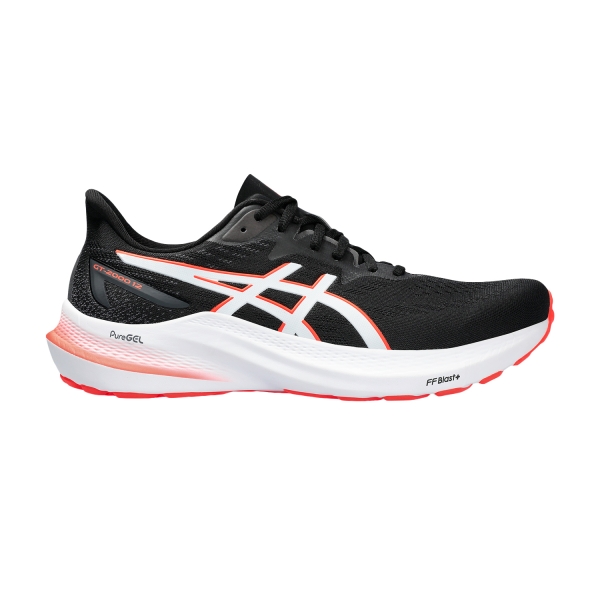 Men's Structured Running Shoes Asics GT 2000 12  Black/Sunrise Red 1011B691004