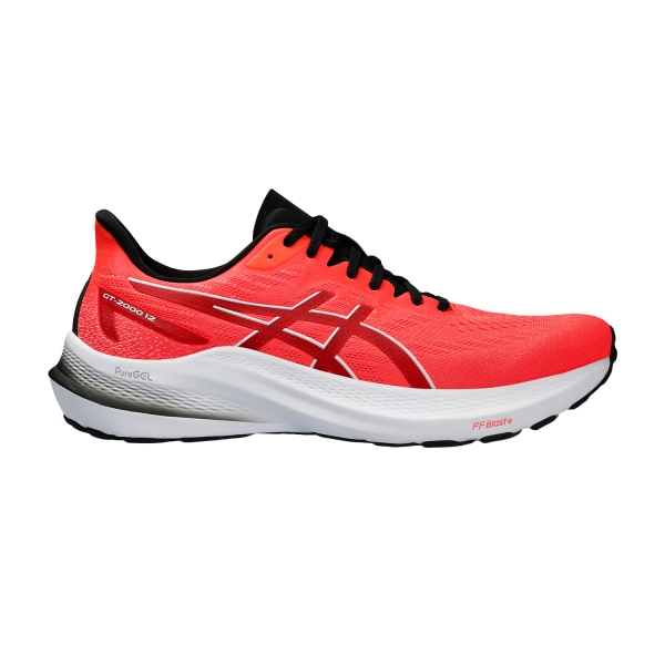 Men's Structured Running Shoes Asics GT 2000 12  Sunrise Red/White 1011B691600