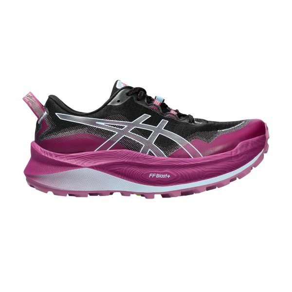 Women's Trail Running Shoes Asics Trabuco Max 3  Black/Light Blue 1012B606001