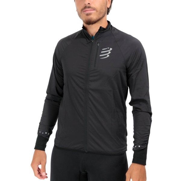 Giacca Running Uomo Compressport Hurricane Windproof Giacca  Black AJVM1419000