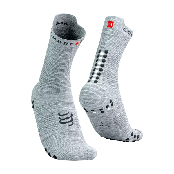 Calcetines Running Compressport Pro Racing V4.0 Calcetines  Grey Melange/Black XU00046B1013