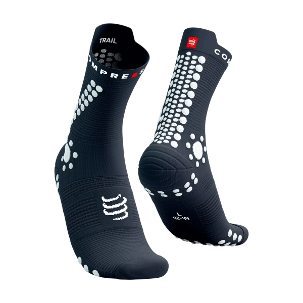 Calcetines Running Compressport Pro Racing V4.0 Trail Calcetines  Magnet/White XU00048B1009