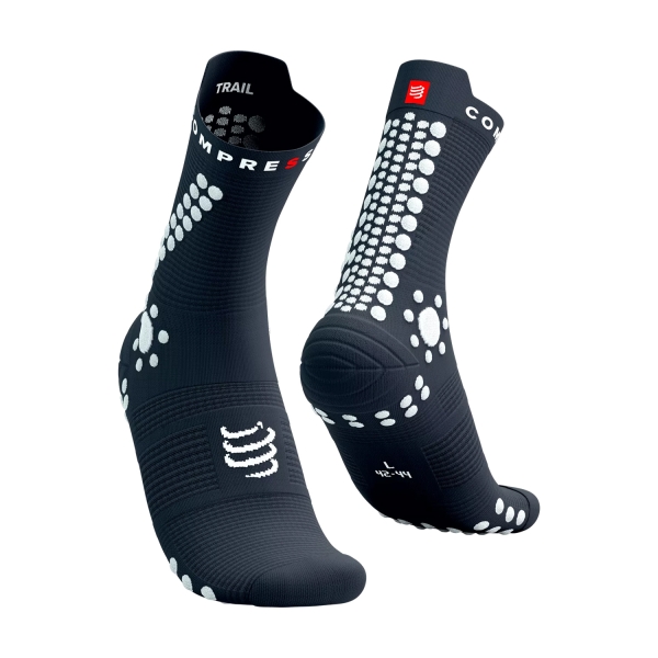 Calze Running Compressport Pro Racing V4.0 Trail Calze  Magnet/White XU00048B1009