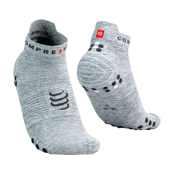 Calcetines Running Compressport Compressport Pro Racing V4.0 Logo Calcetines  Grey Melange/Black  Grey Melange/Black 