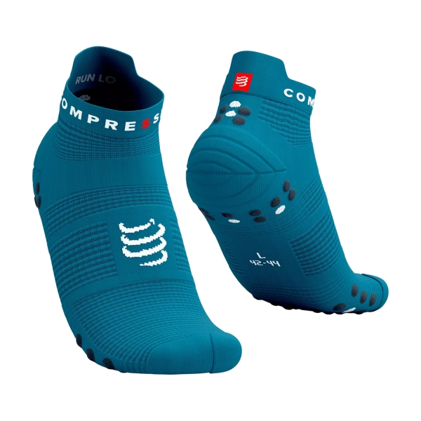 Calcetines Running Compressport Compressport Pro Racing V4.0 Logo Calcetines  Mosaic Blue/Magnet  Mosaic Blue/Magnet 