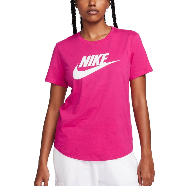 Camisetas Fitness y Training Mujer Nike Club Essentials Camiseta  Fireberry/White DX7906615