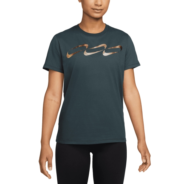 Women's Fitness & Training T-Shirt Nike Nike DriFIT Crew TShirt  Deep Jungle  Deep Jungle 