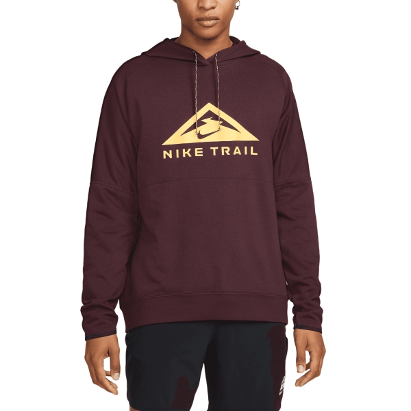 Men's Running Hoodie Nike DriFIT Off Road Felpa Hoodie  Night Maroon/Black/Melon Tint DV9324681