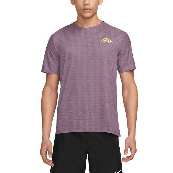 Maglietta Running Uomo Nike Nike DriFIT Solar Chase Maglietta  Violet Dust/Melon Tint  Violet Dust/Melon Tint 