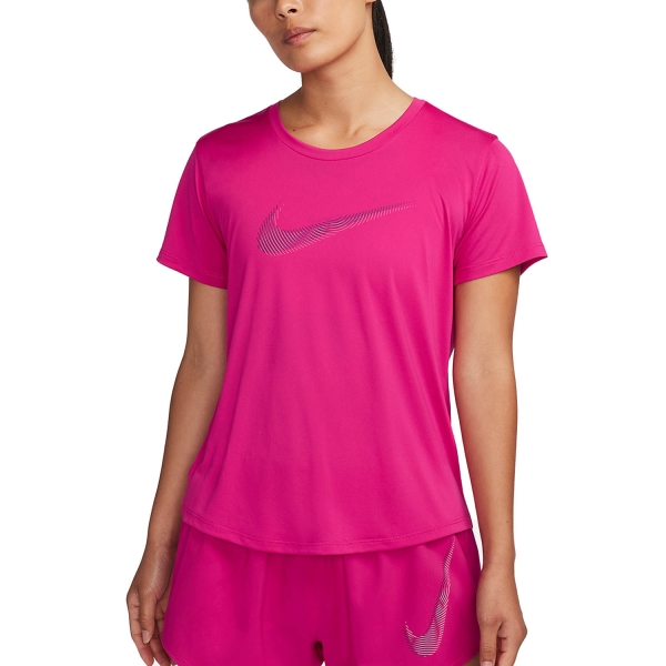 Women's Running T-Shirts Nike Nike DriFIT Swoosh TShirt  Fireberry  Fireberry 