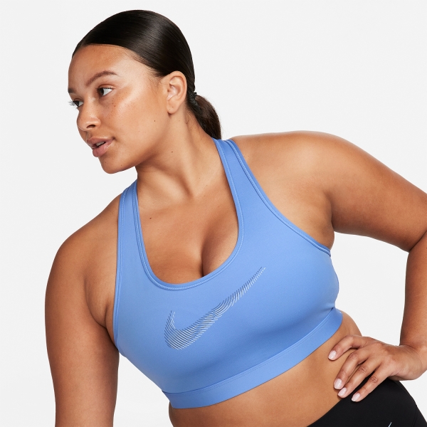 Nike Dri-FIT Swoosh Reggiseno Sportivo - Polar/Melon Tint/Diffused Blue