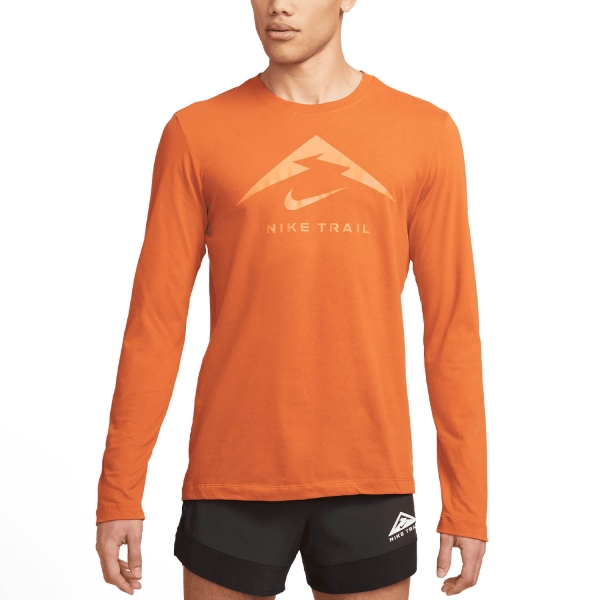 Men's Running Shirt Nike Nike DriFIT Trail Shirt  Campfire Orange  Campfire Orange 