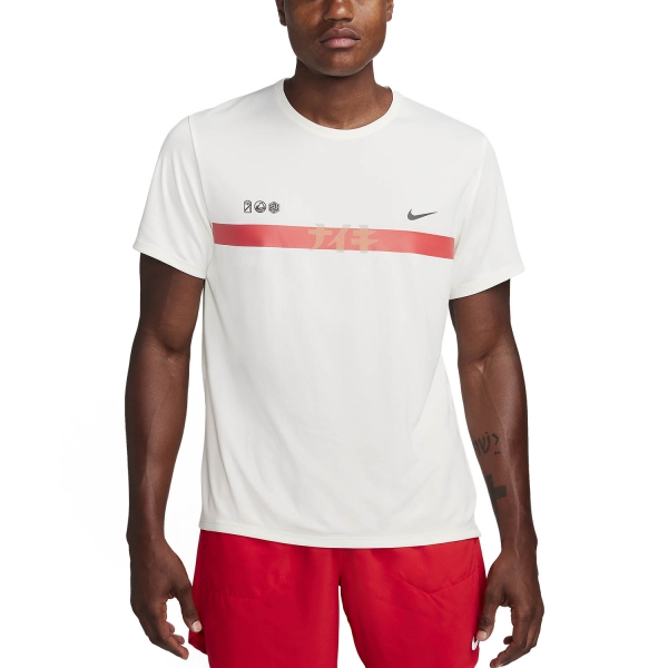 Men's Running T-Shirt Nike DriFIT UV Miler Ekiden TShirt  Sail/Track Red/Hyper Pink/Medium Ash FQ8018133