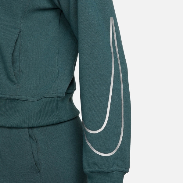 Nike Pro Dri-FIT One Hoodie - Deep Jungle/Metallic Silver