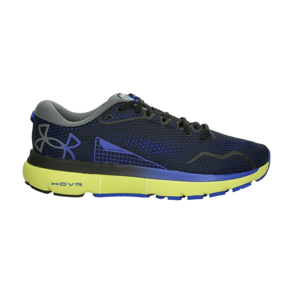 Men's Neutral Running Shoes Under Armour HOVR Infinite 5  Black/Lime Yellow/Team Royal 30265450005