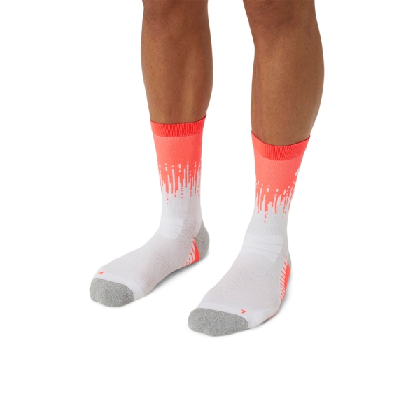 Asics Performance Crew Socks - Sunrise Red/Brilliant White