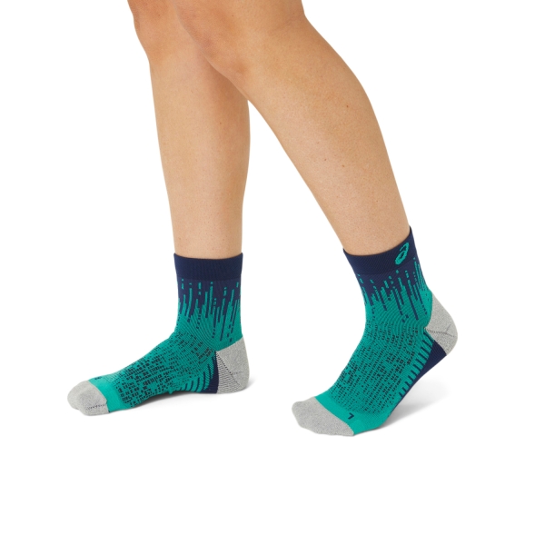 Asics Performance Quarter Socks - Aurora Green/Blue Expanse