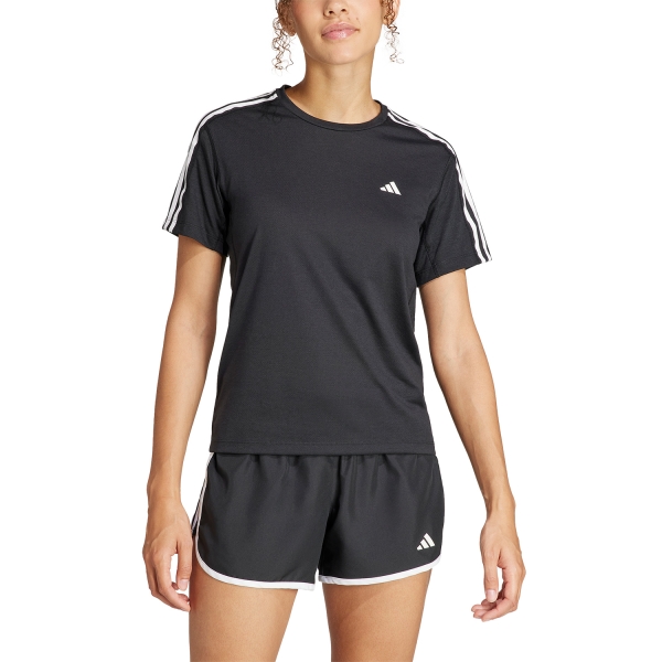 Women's Running T-Shirts adidas 3S Own The Run TShirt  Black IQ3875