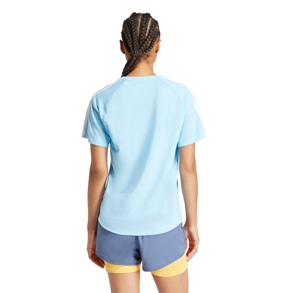adidas 3S Own The Run T-Shirt - Semi Blue Burst Melange