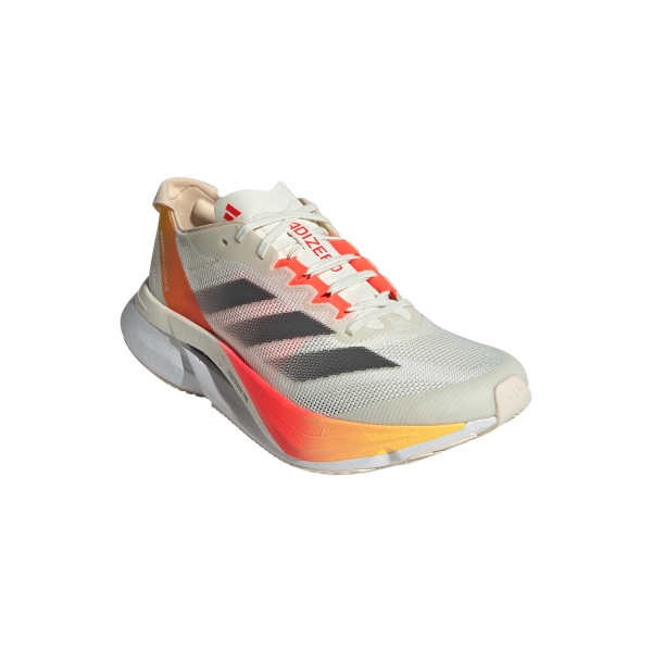 adidas adizero Boston 12 - Ivory/Iron Metallic/Solar Red