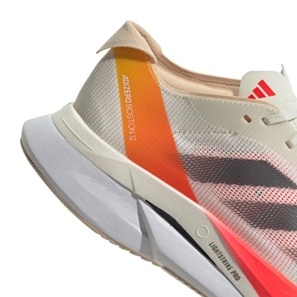 adidas adizero Boston 12 - Ivory/Iron Metallic/Solar Red