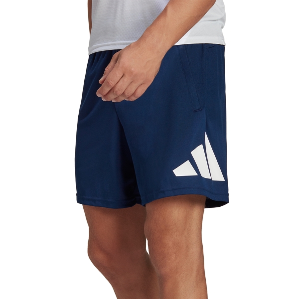 Camisetas Training Hombre adidas AEROREADY Logo 7in Shorts  Dark Blue/White IB81247in