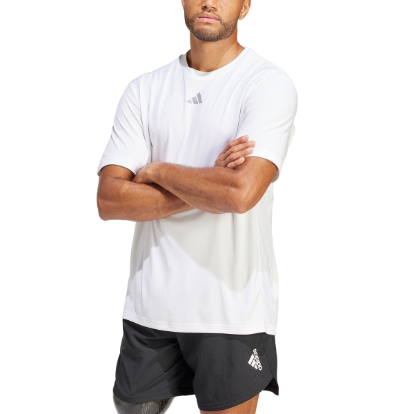 Camisetas Training Hombre adidas HIIT 3 Stripes Camiseta  White IS3718